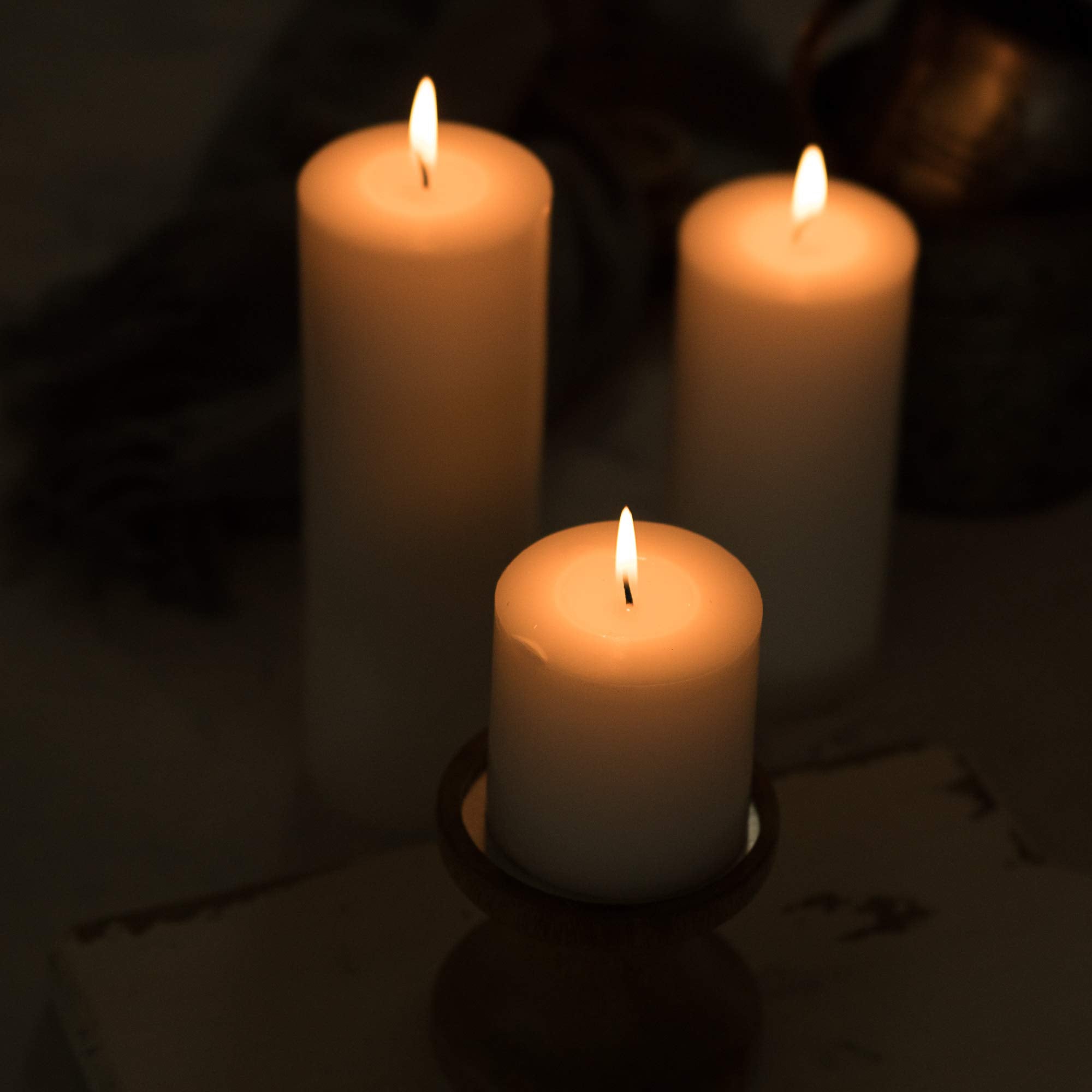 Decorative pillar candle for home spa use