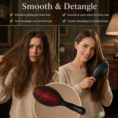 Brush with smooth finish wooden handle