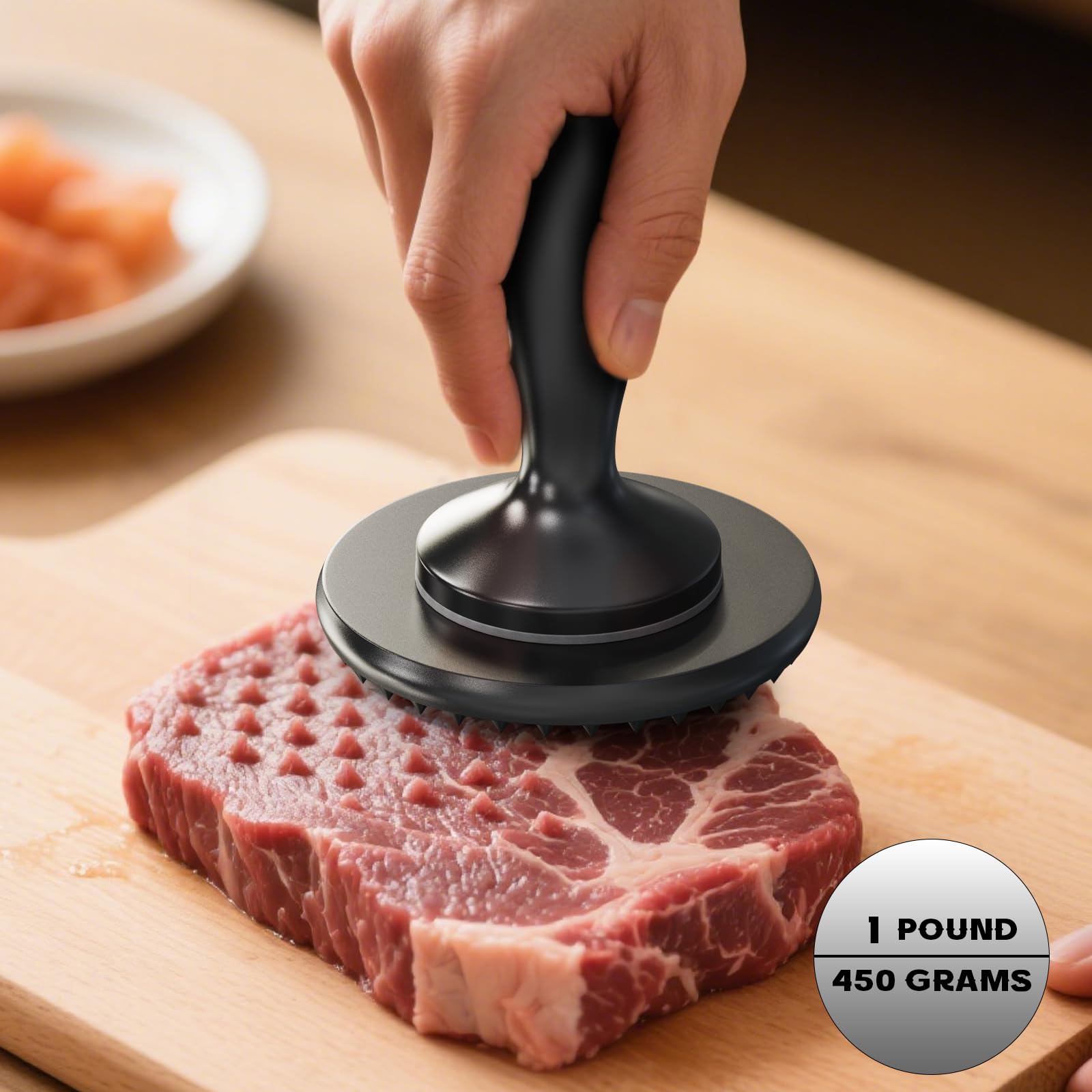Base for forming meat patties close up