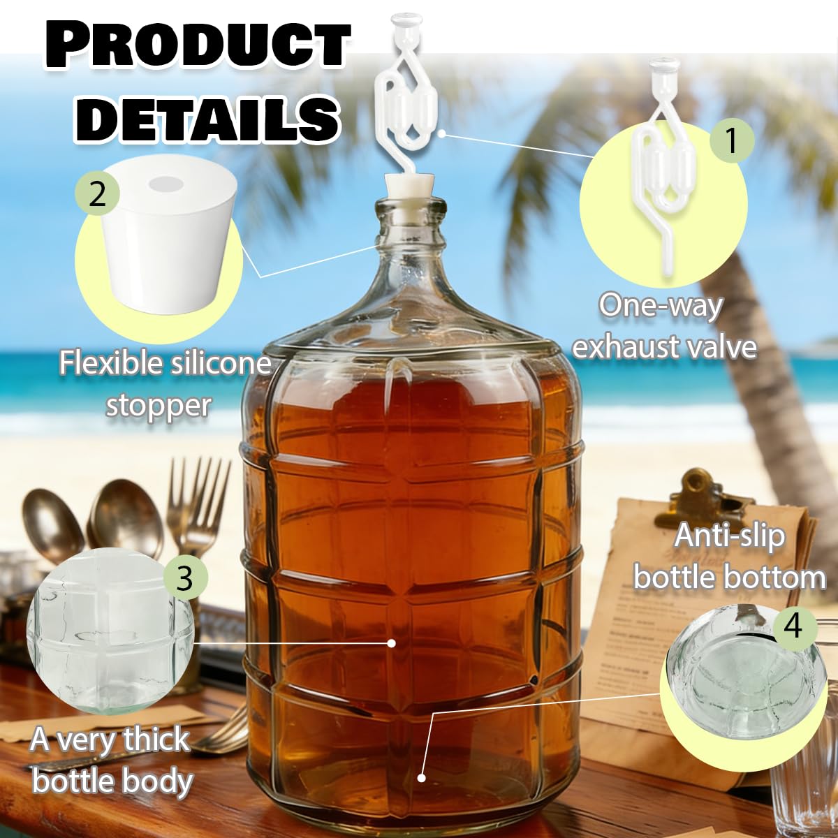 Kit contents showing carboy and accessories