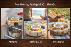 Snack tray with lid portable for travel