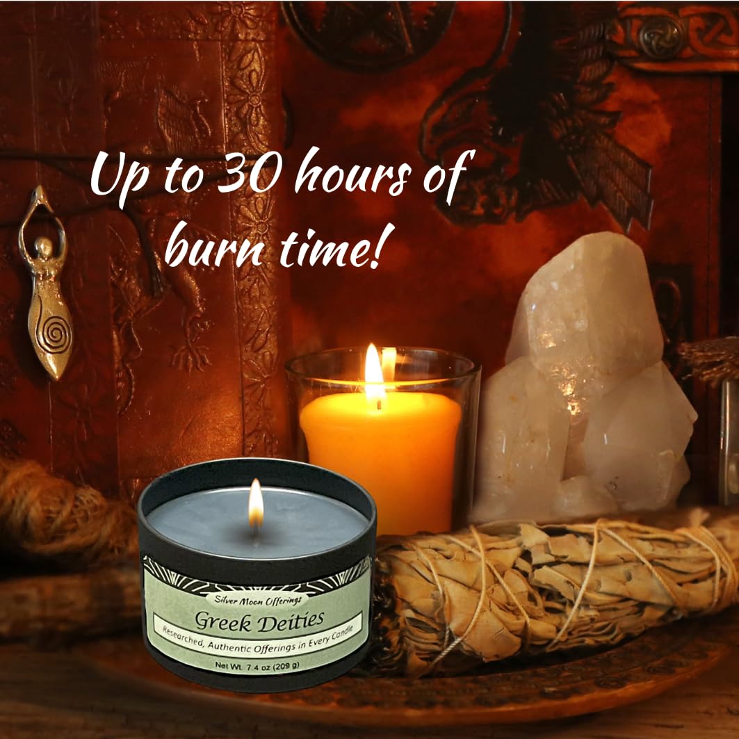 Handmade offering candle with snake skin yarrow and tiger's eye