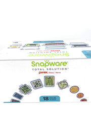 Purple and Blue lids on Snapware glass storage set