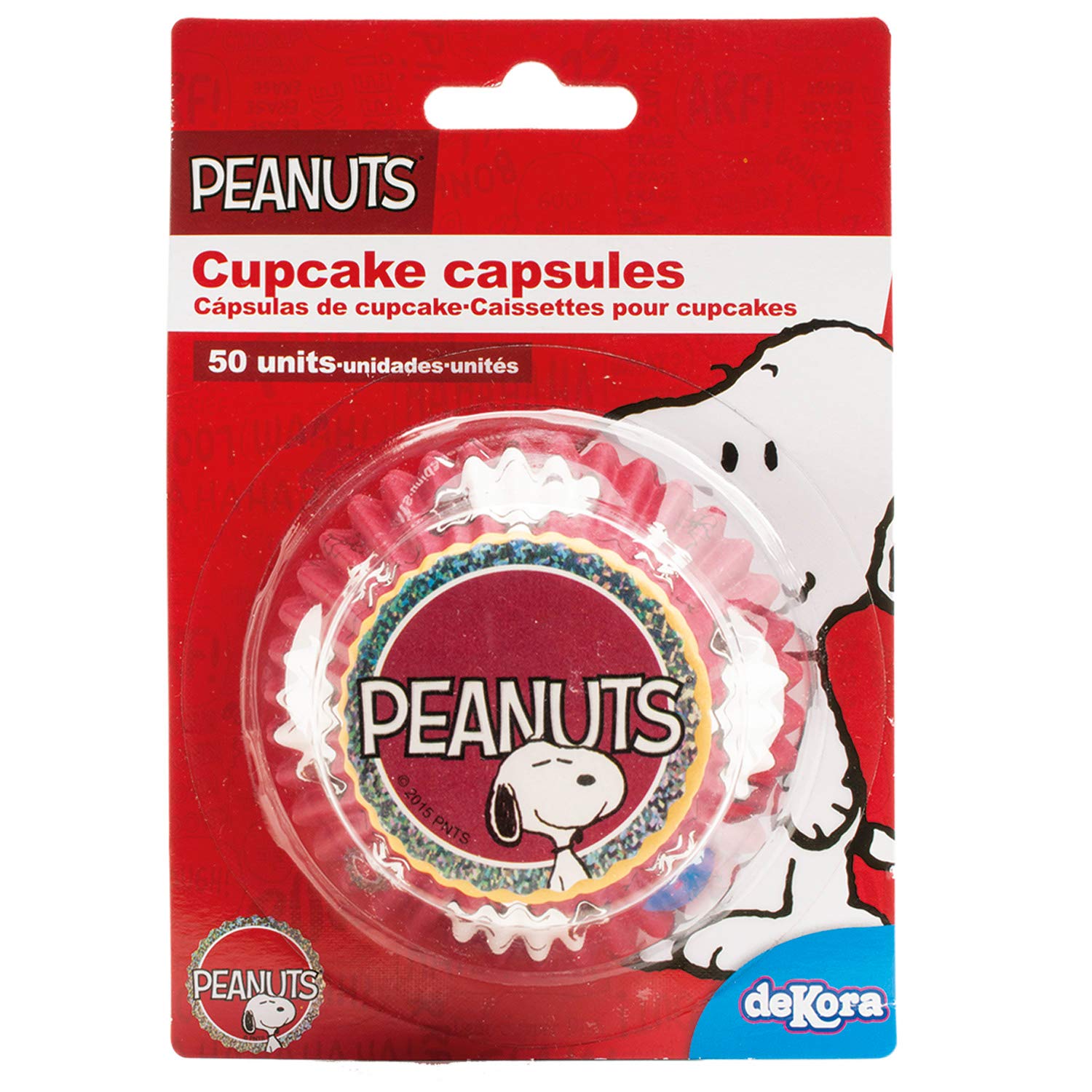 Pack of 50 Snoopy cupcake cases 5 x 5 x 3 cm