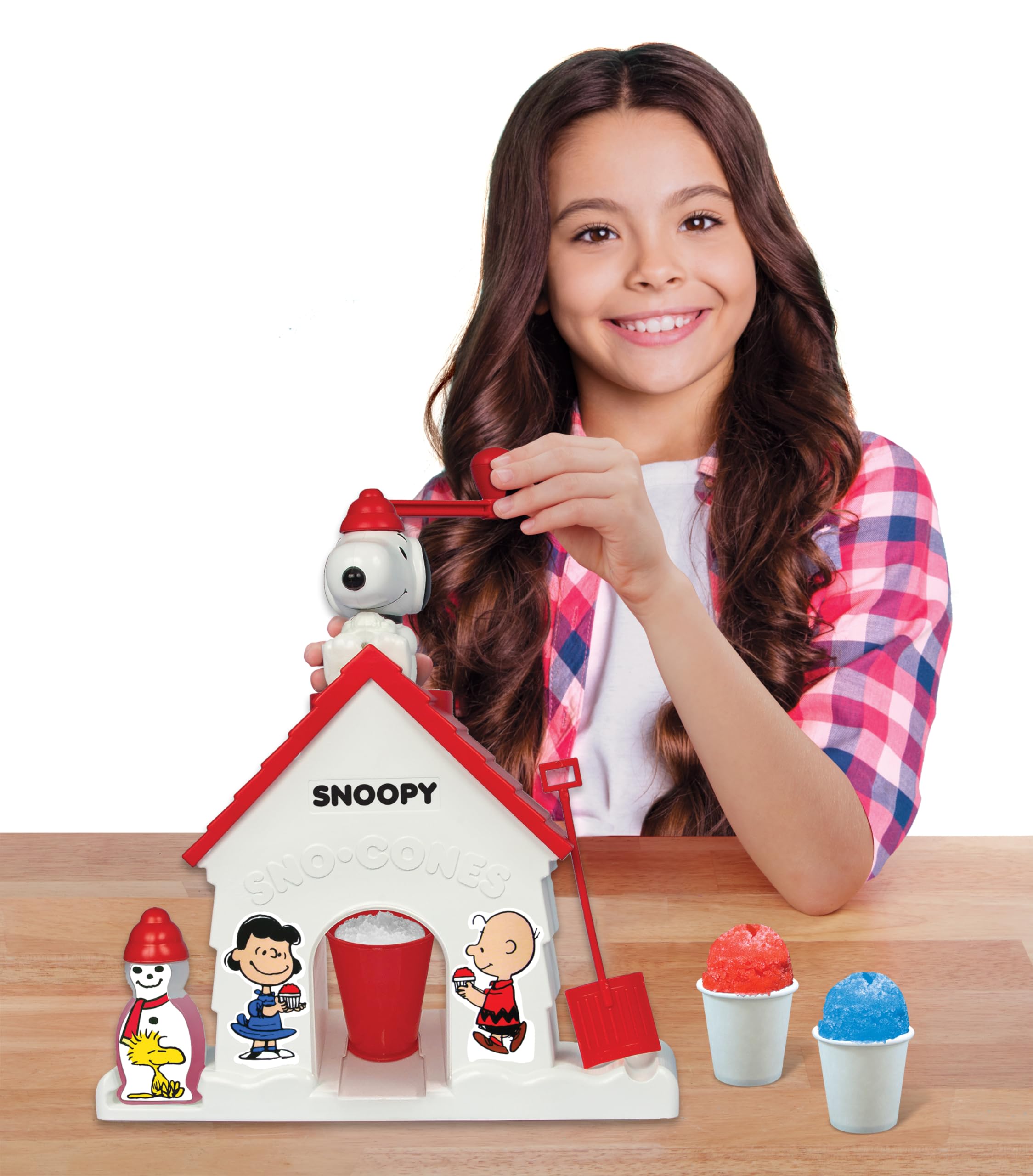 Syrup bottle and shovel scoop for Snoopy machine