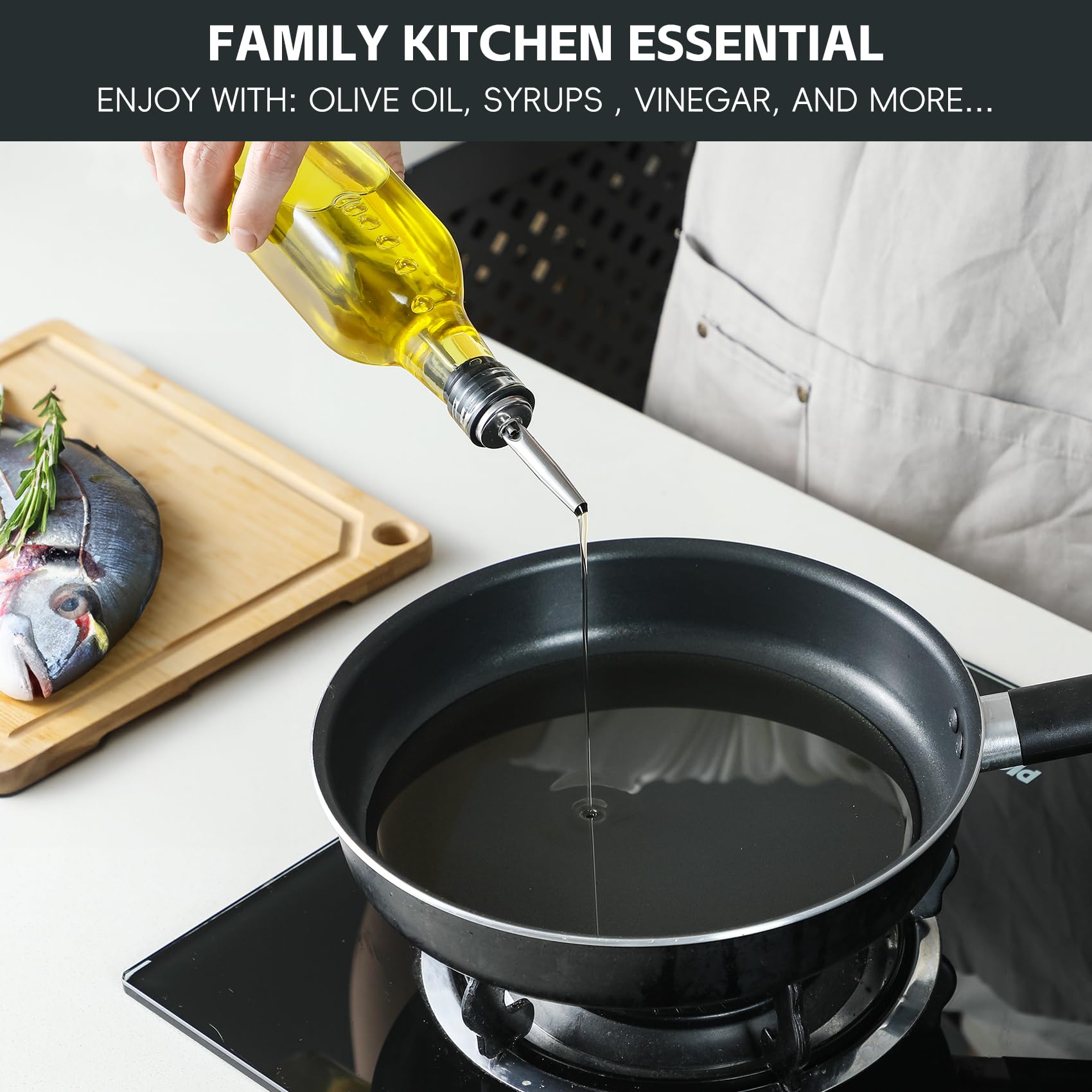 Compatible with olive oil bottles and vinegar spouts