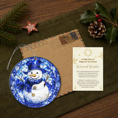 4 inch snowman ornament suitable for tree window and garland