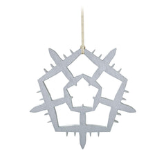 Snowflake C-130 Hercules ornament made from birch wood