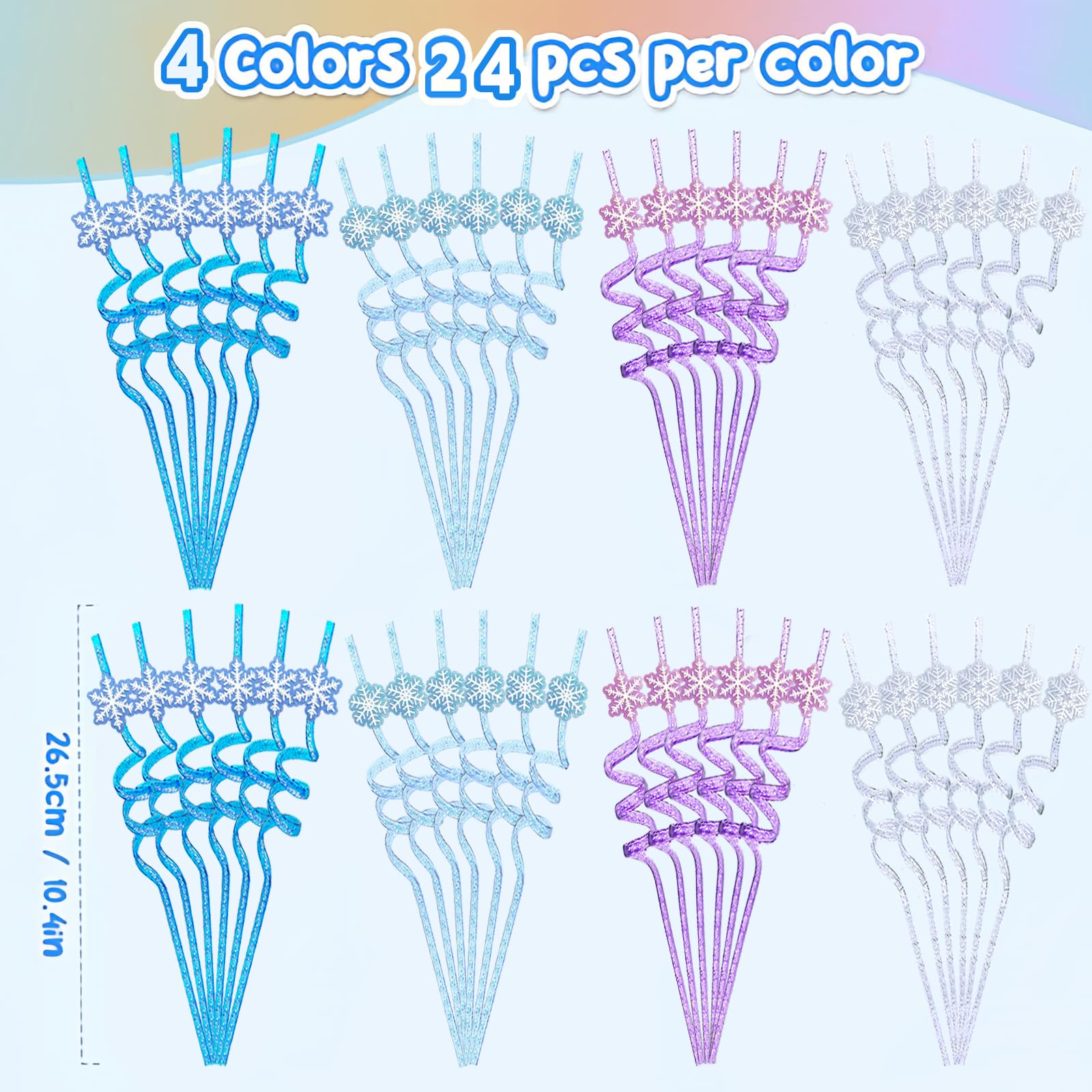 straws with snowflake shapes four styles