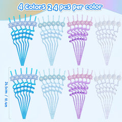 straws with snowflake shapes four styles