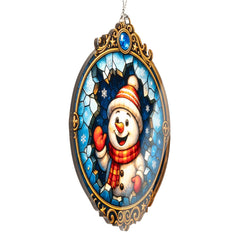 Snowman ornament acrylic material for holiday decor