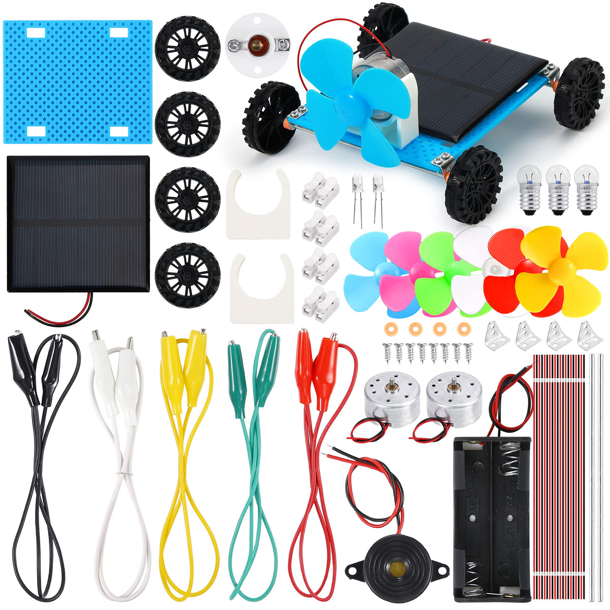 Sntieecr Electric Circuit Motor Kit solar panel and two motors components