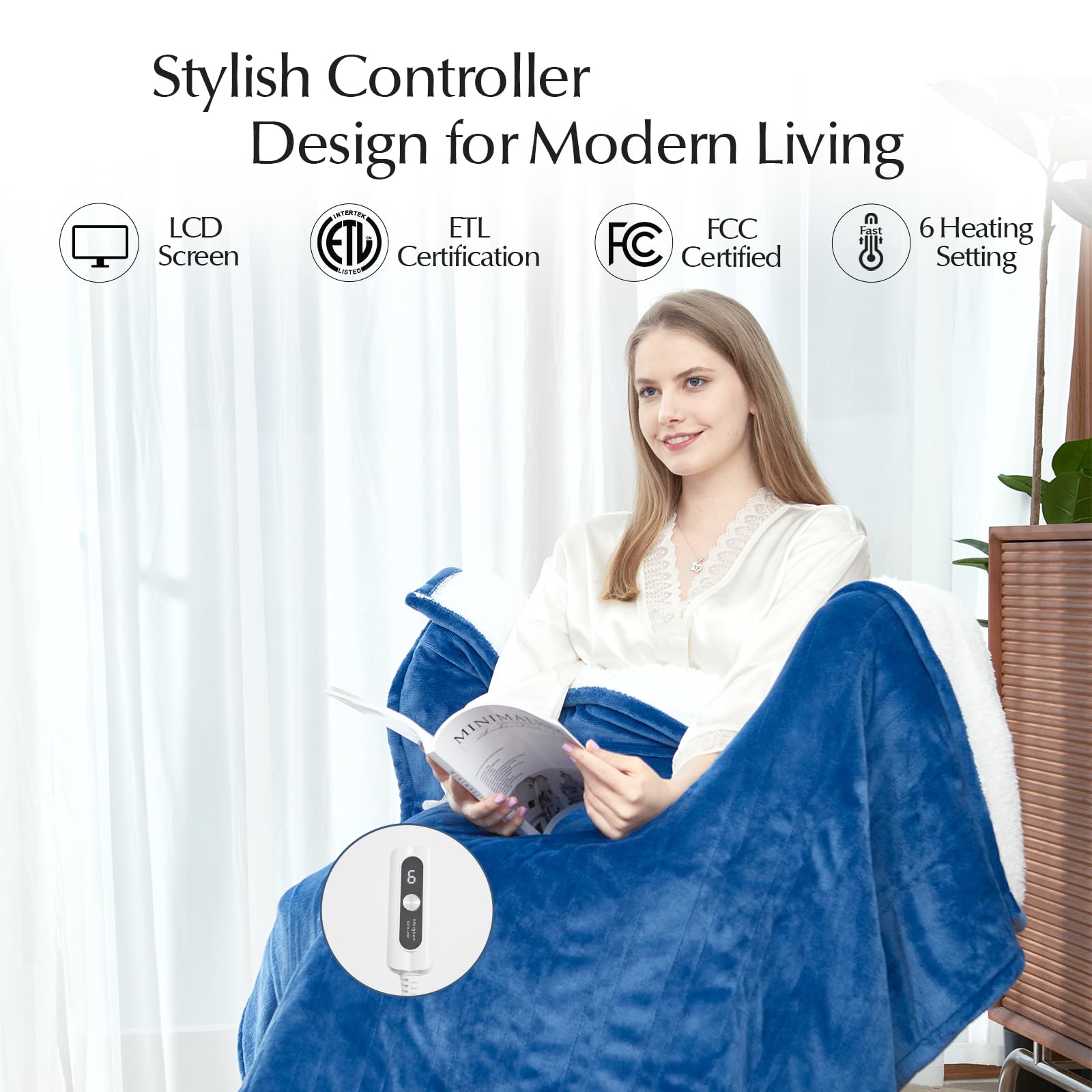 SNUGSUN blanket throw Newport Blue 50x60 product image