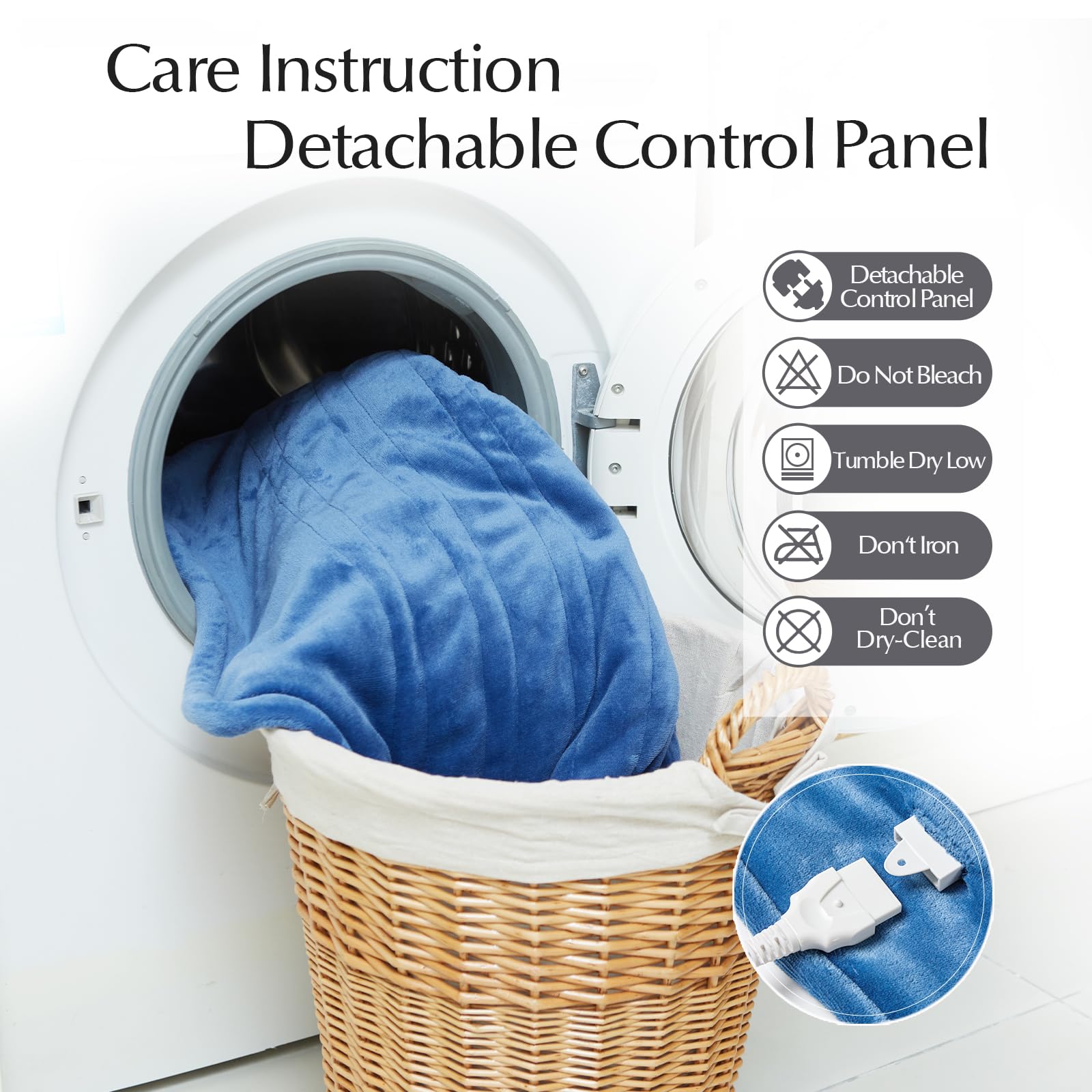 SNUGSUN heated blanket throw Newport Blue 50x60 view