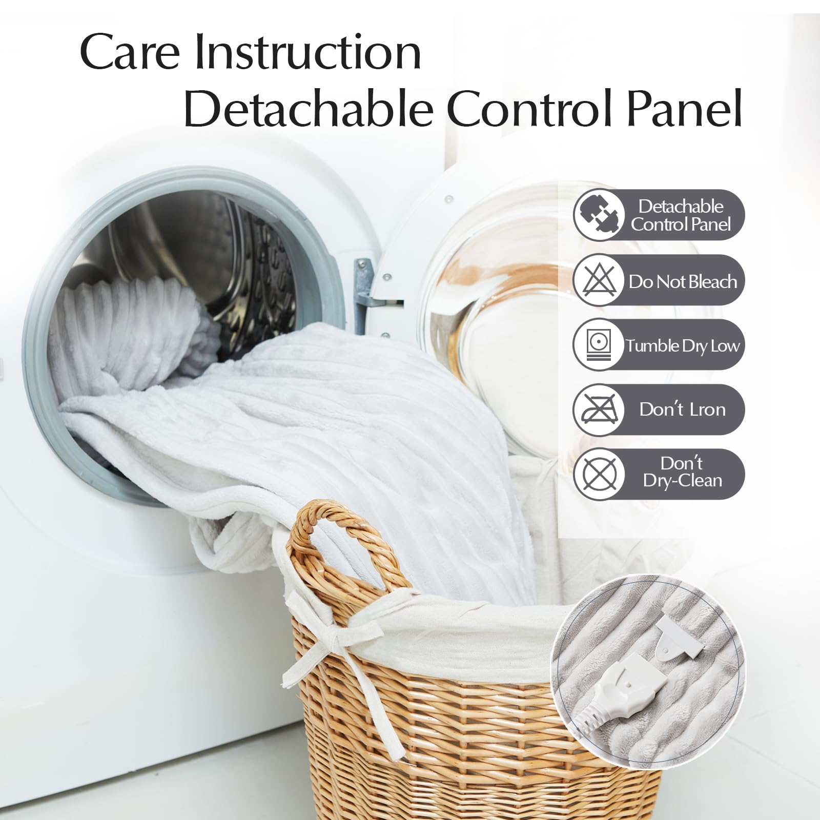 Bed setup with SNUGSUN electric blanket ready to use