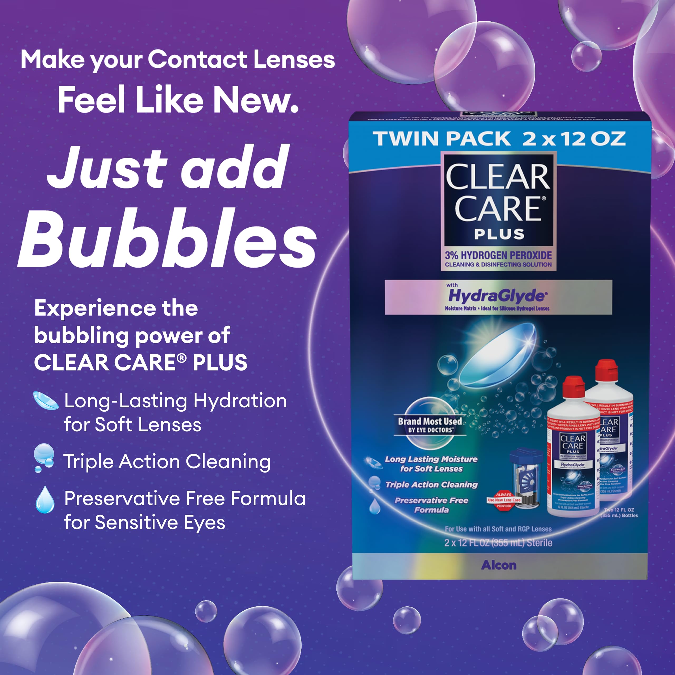 Safe for soft and rigid gas-permeable lenses