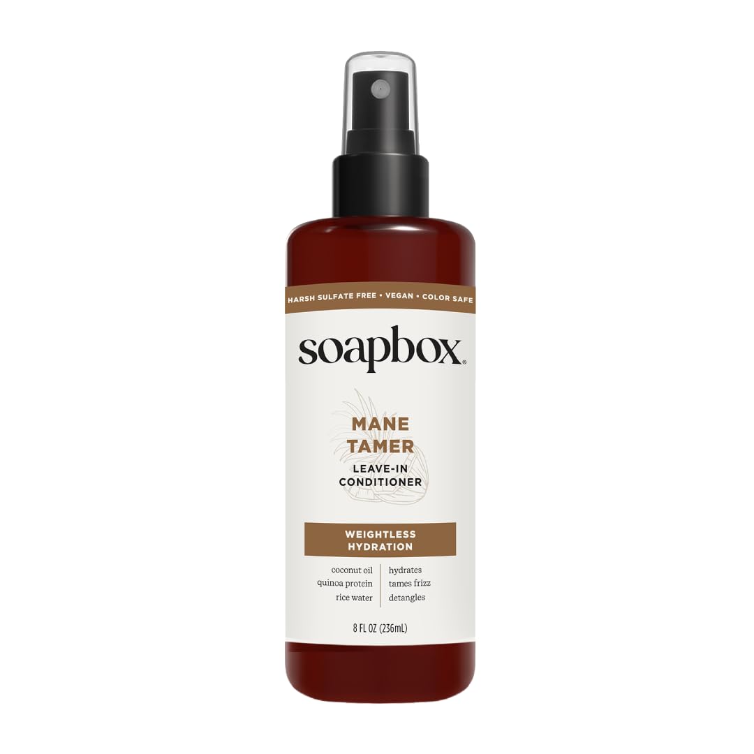 Soapbox Mane Tamer Leave In Conditioner Spray bottle front view