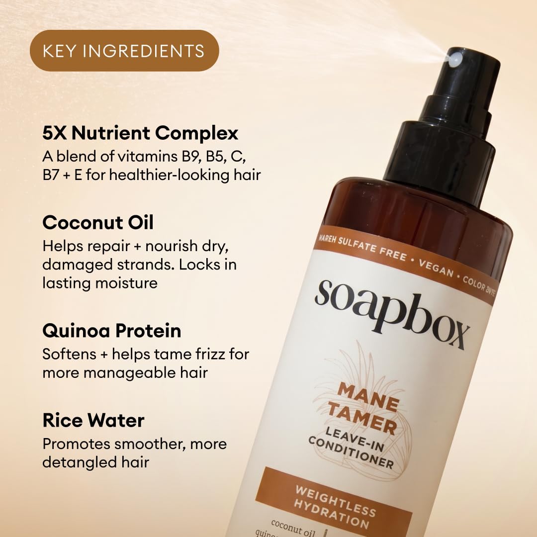 Daily use hair care spray product packaging close up