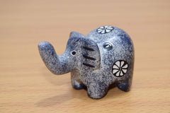 Handmade from Africa soapstone elephant grey display piece