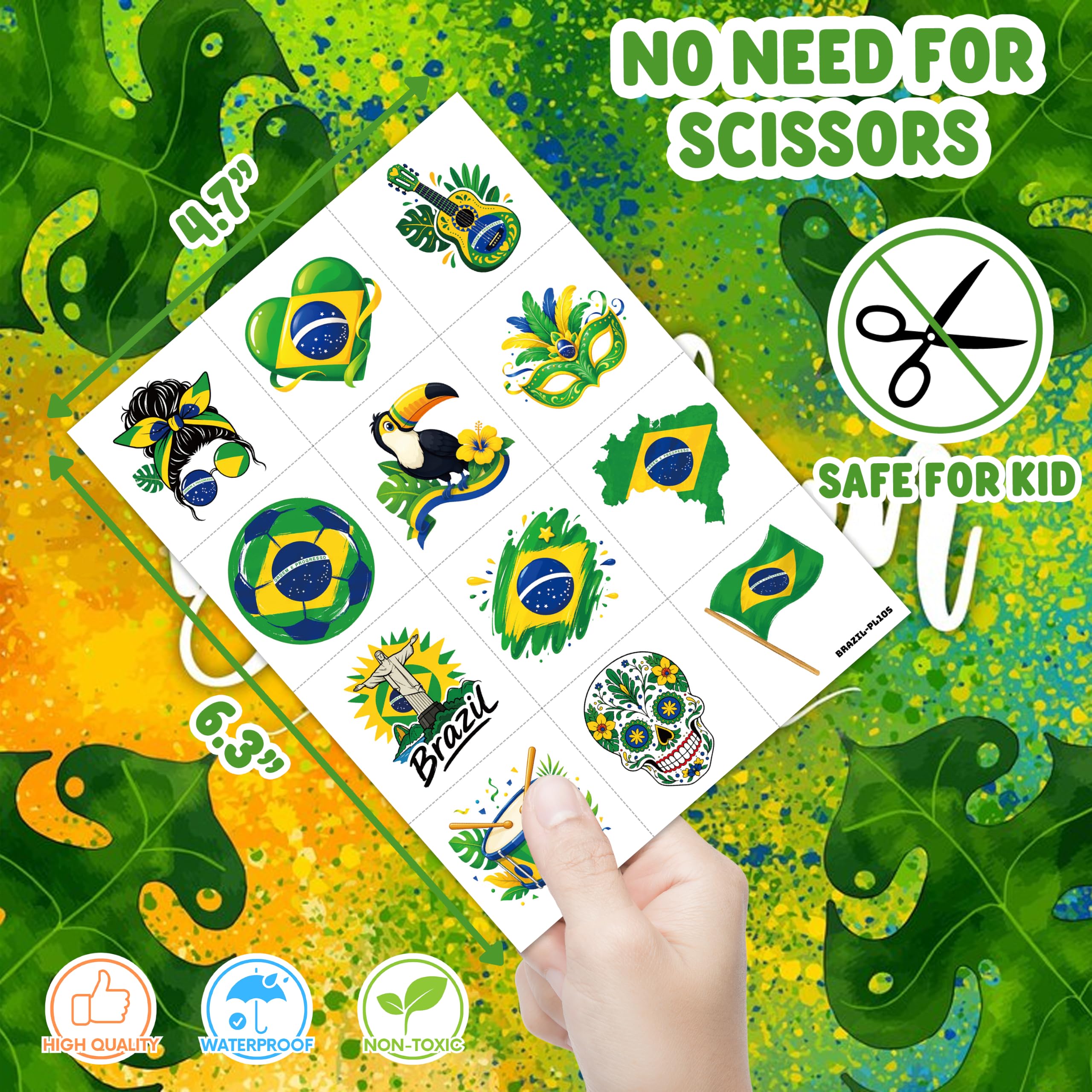 Waterproof long lasting temporary tattoos for kids