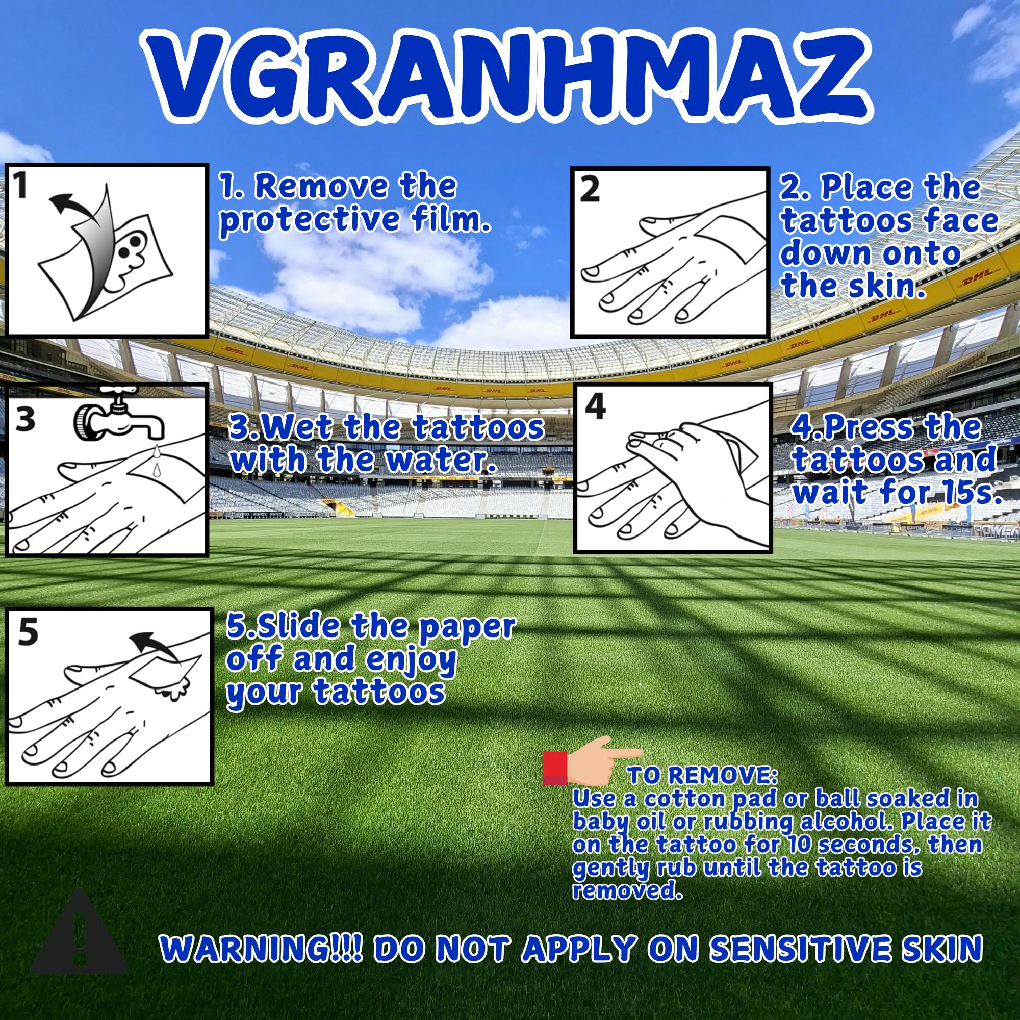 Soccer fan gift idea tattoos for boys and girls