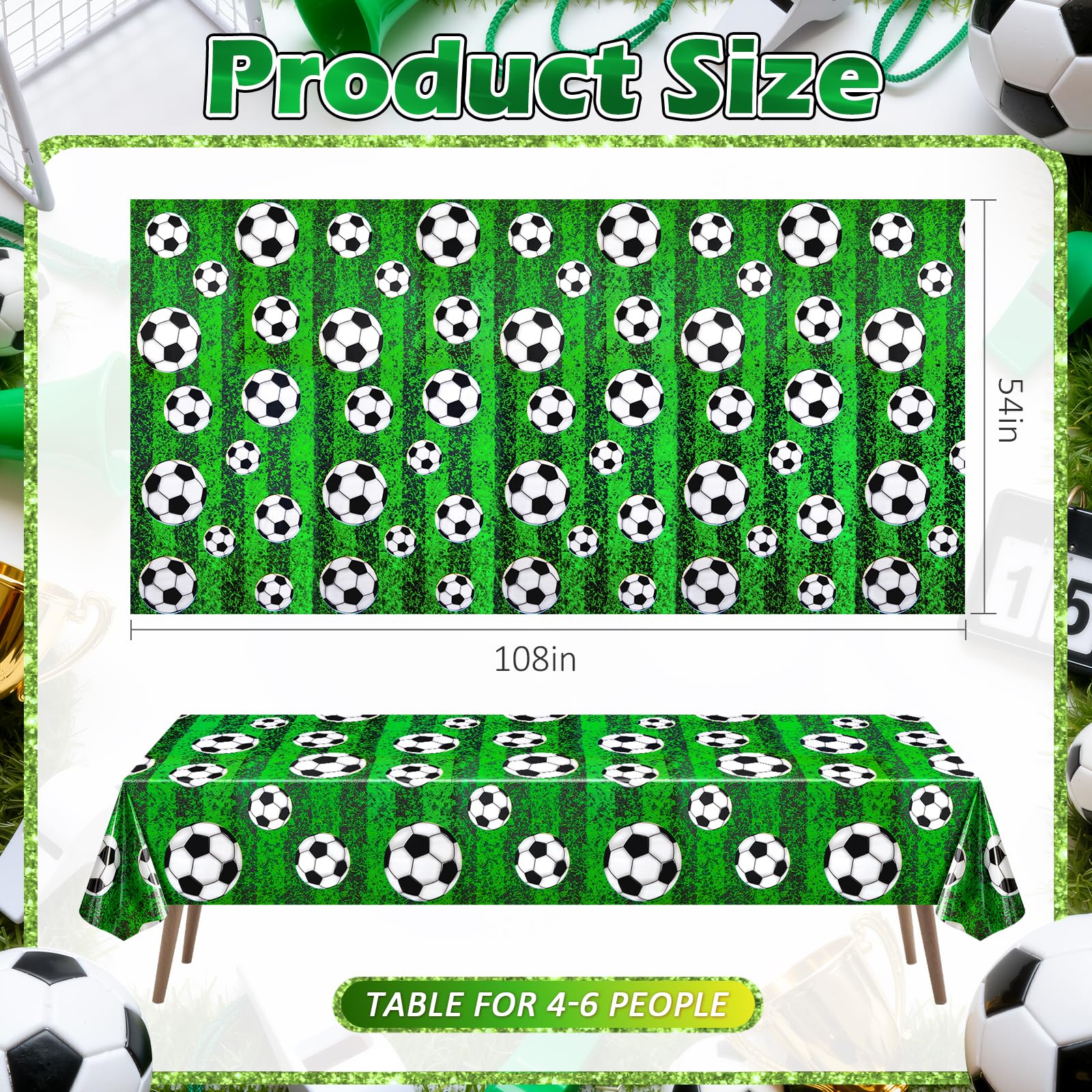 Two disposable soccer field tablecloths 54x108 inches