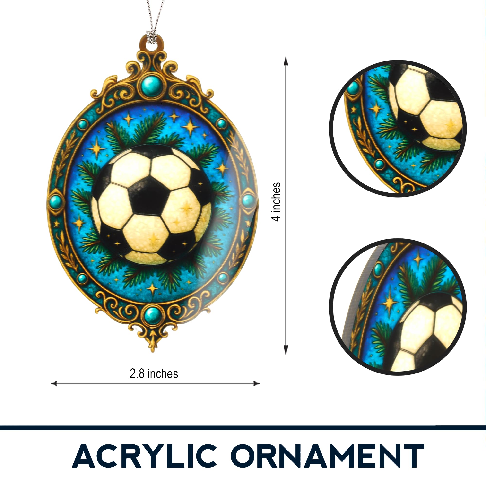 Christmas ornament 2025 soccer detail image