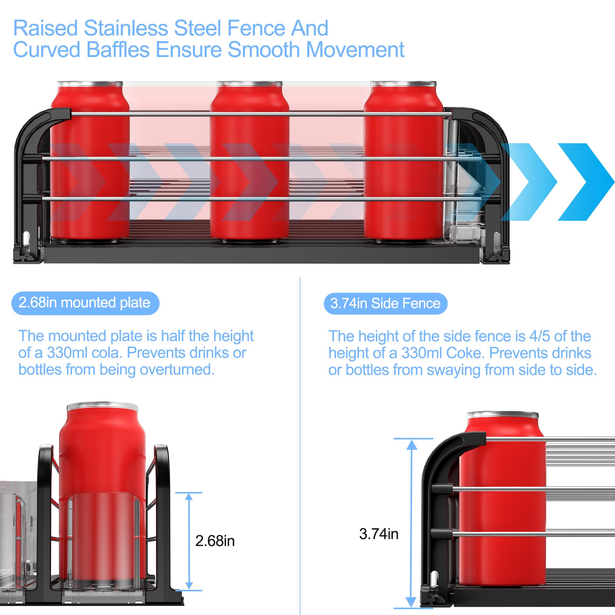 Automatic self-pushing glide front access