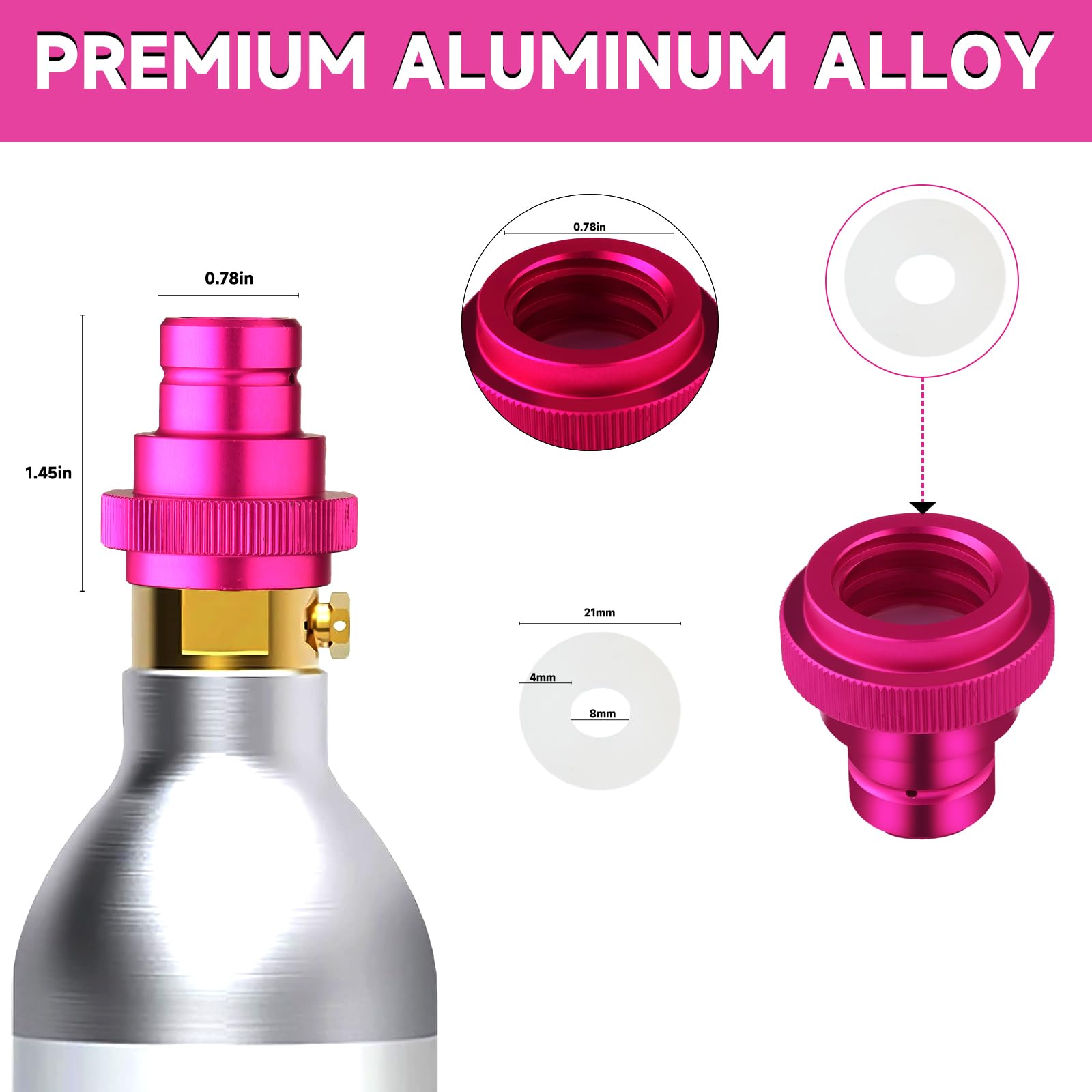 Premium aluminum alloy adapter with polished finish image