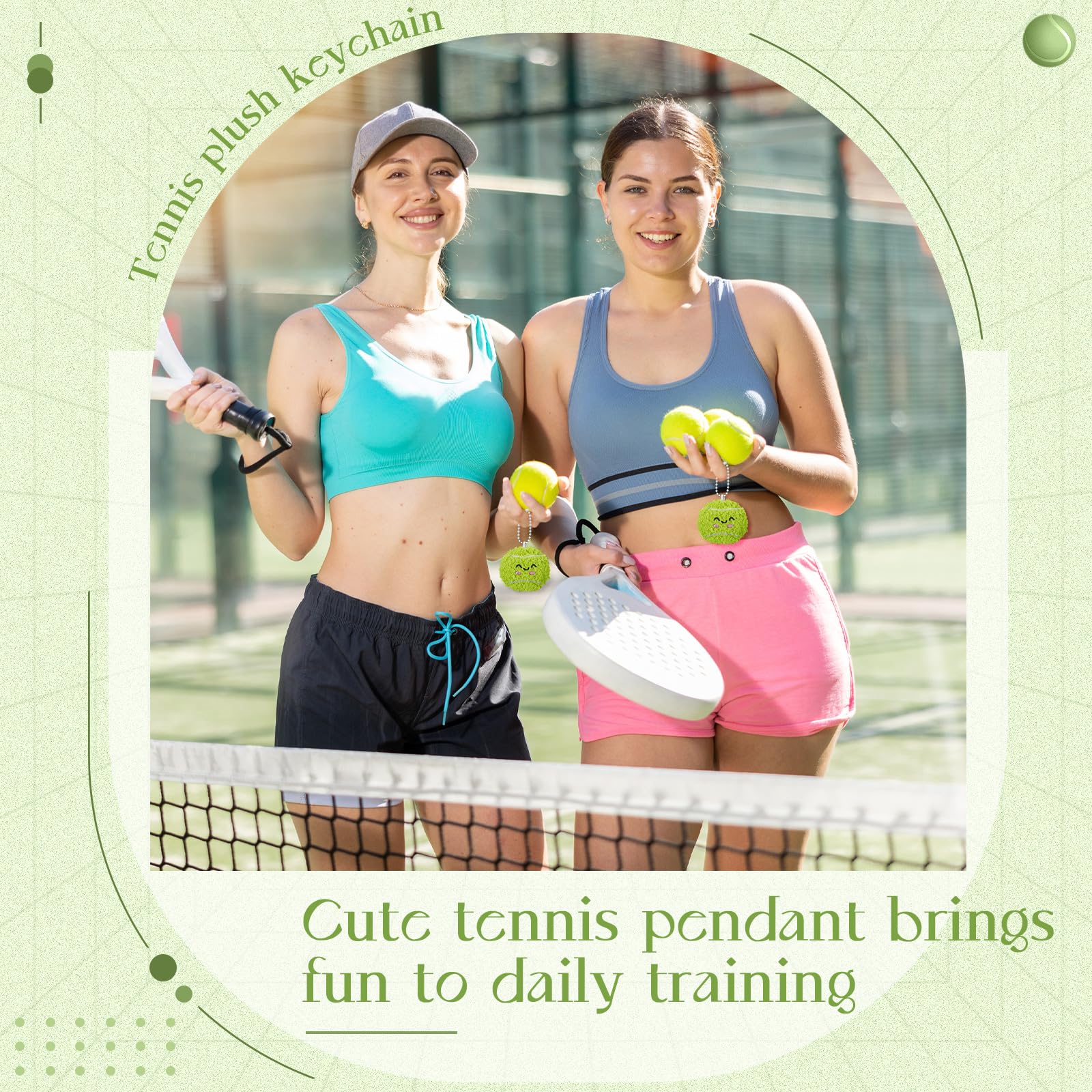 Portable tennis keychain gifts for bags and backpacks