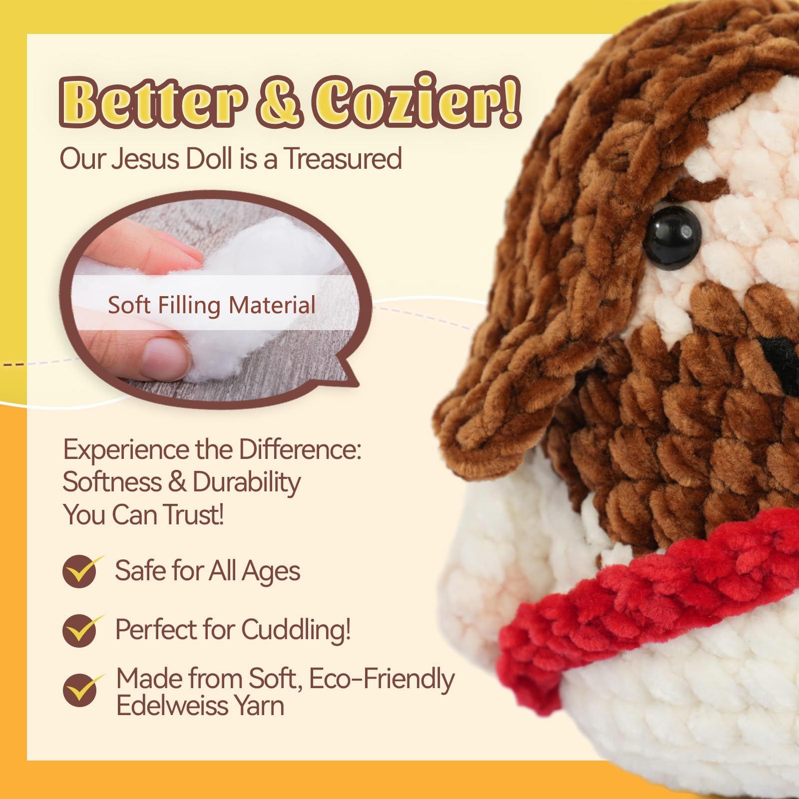 Gift-ready crochet Jesus doll for family and friends