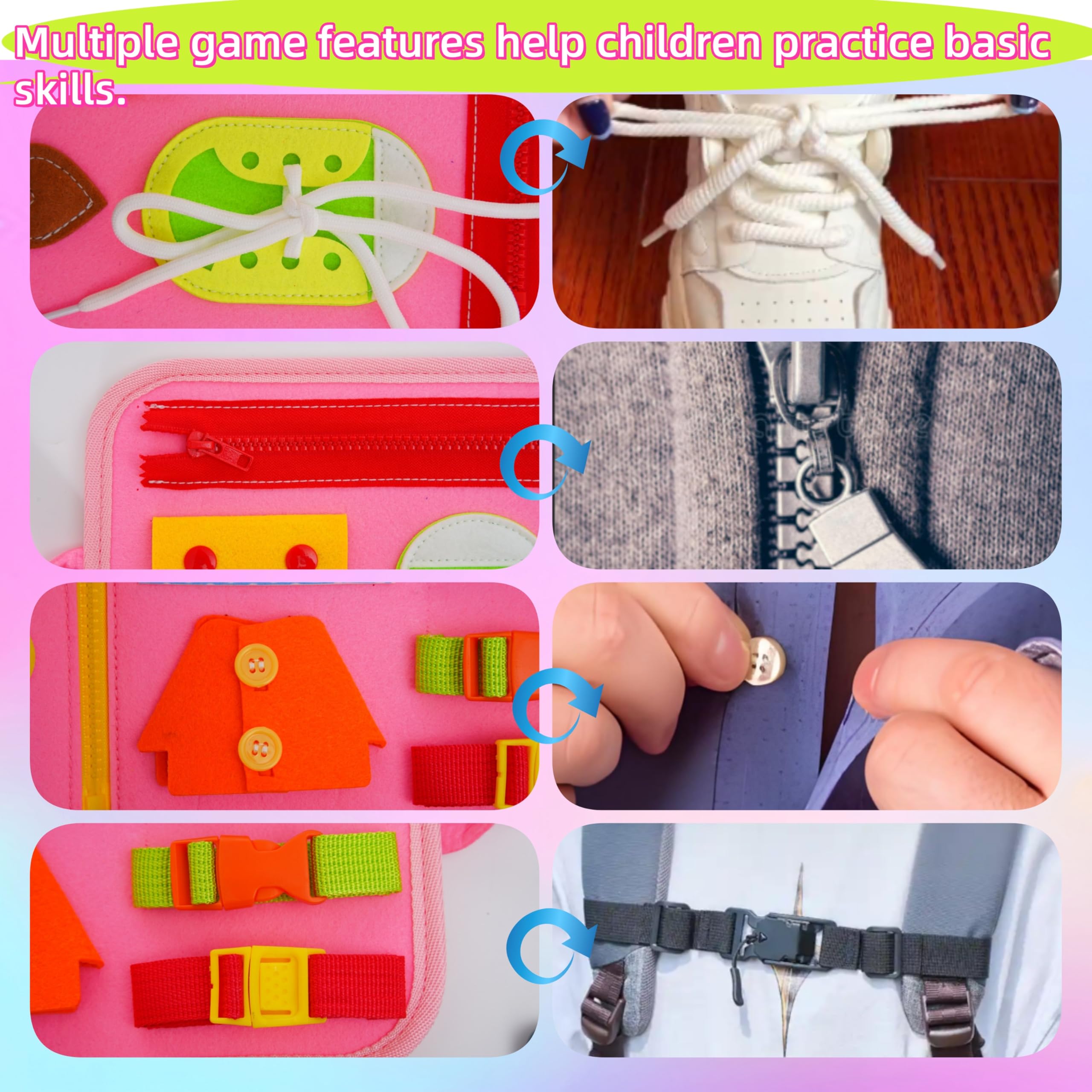 Soft felt durable construction busy board toddlers