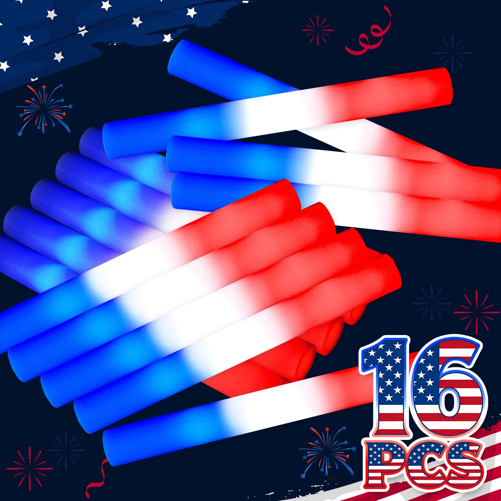 Soft foam glow sticks safe for all ages during events