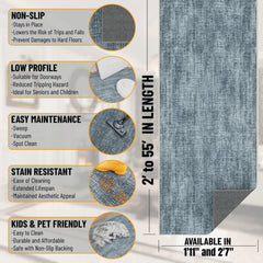 Soft low pile entryway rug