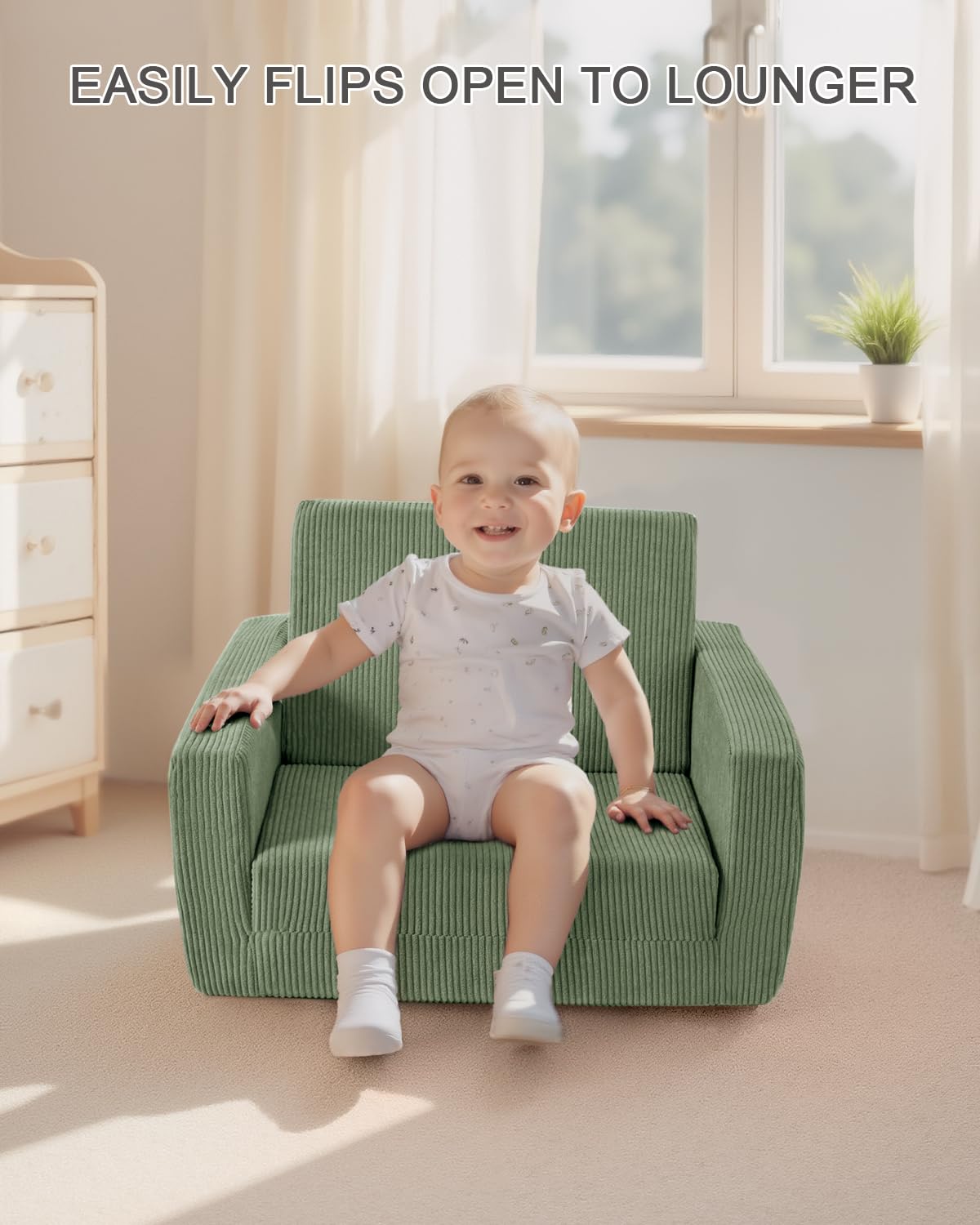 Lightweight safe folding sofa without sharp corners