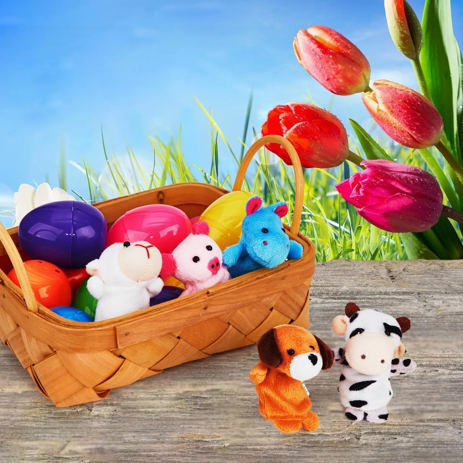 Easter party favors and classroom supplies with puppets