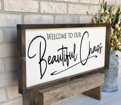 Matte black lettering on rustic farmhouse sign