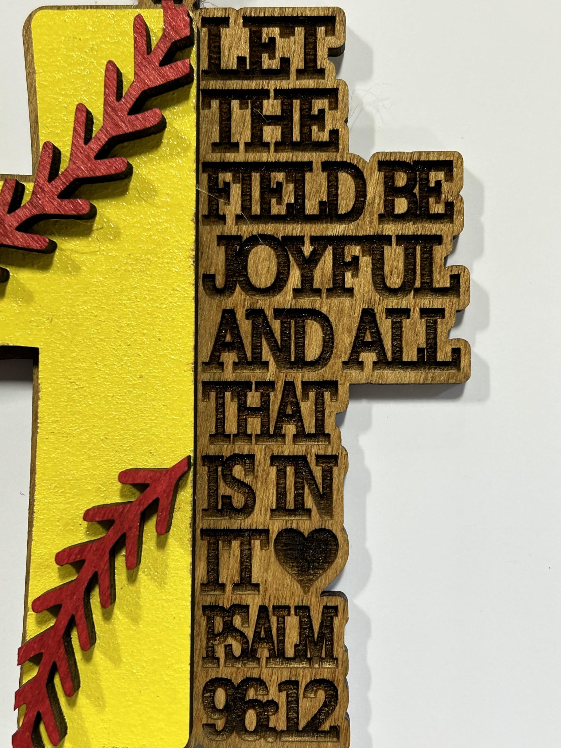Three layer wood ornament with beads for hanging