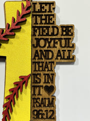 Three layer wood ornament with beads for hanging