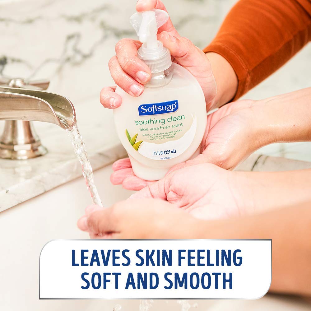 Softsoap moisturizing hand soap refill bottle with easy pour cap