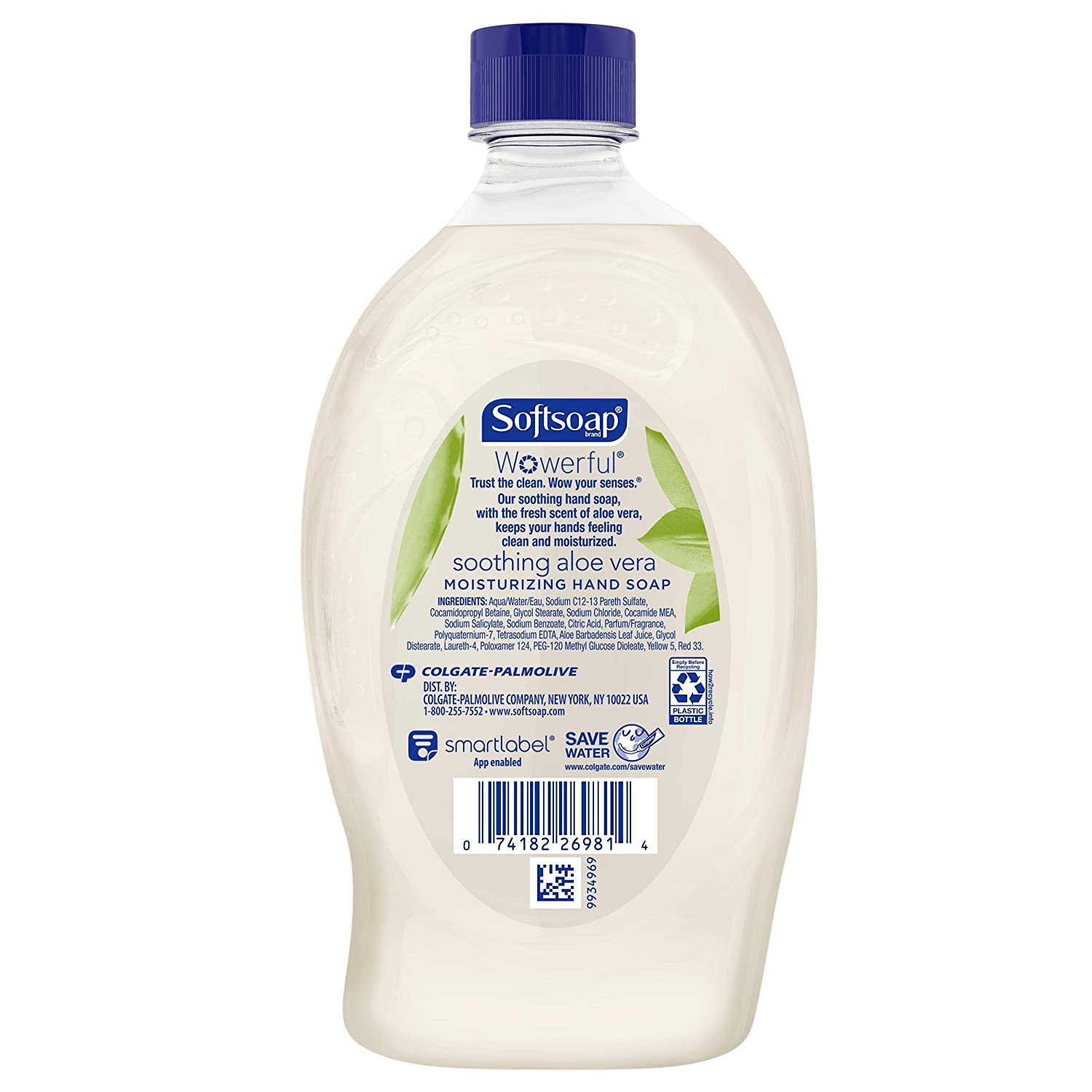 Softsoap Aloe Vera scented hand soap refill packaging 32 oz