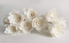 Close up of Sola flower made from Sesbania wood