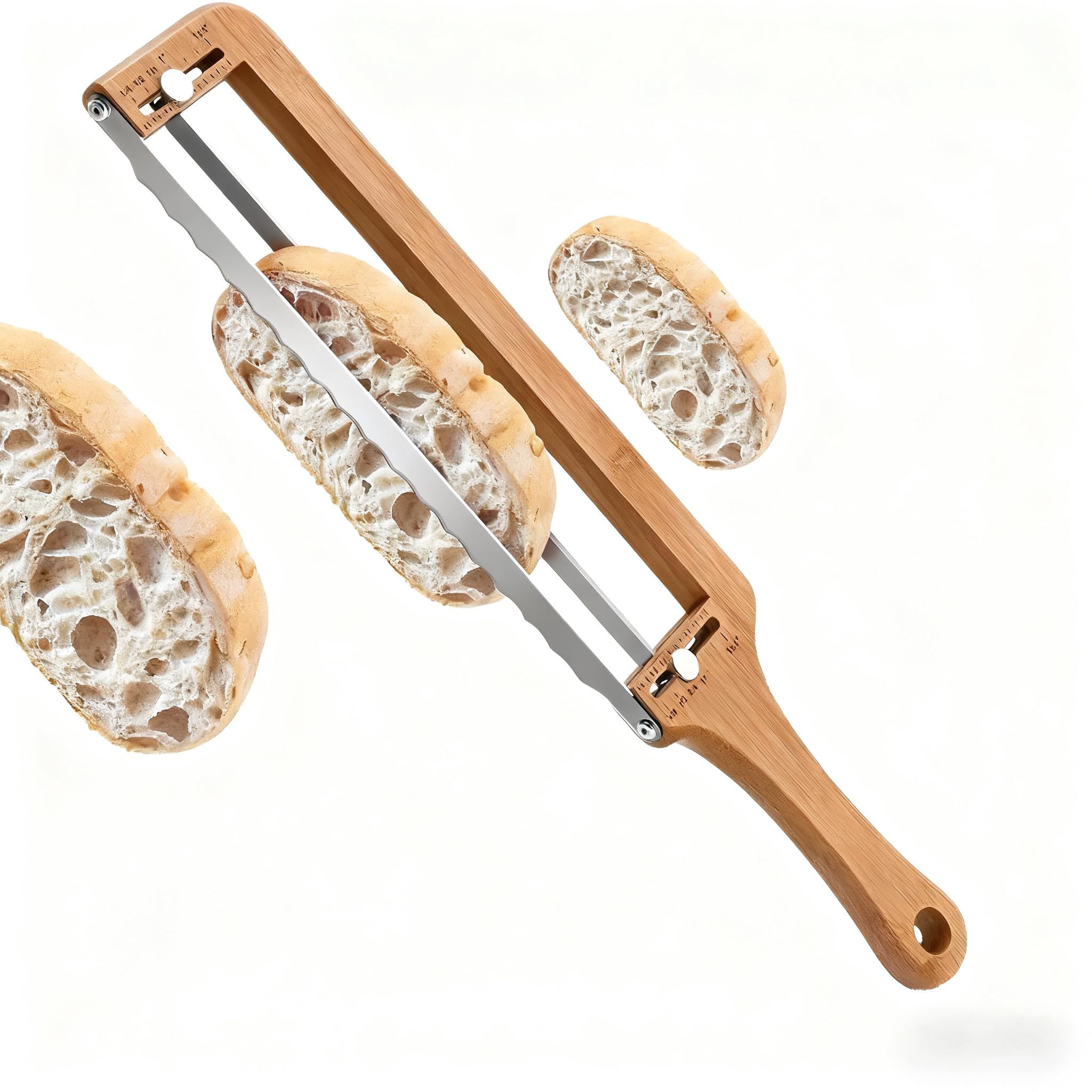 Solaceura bread slicer thickness guide bamboo frame