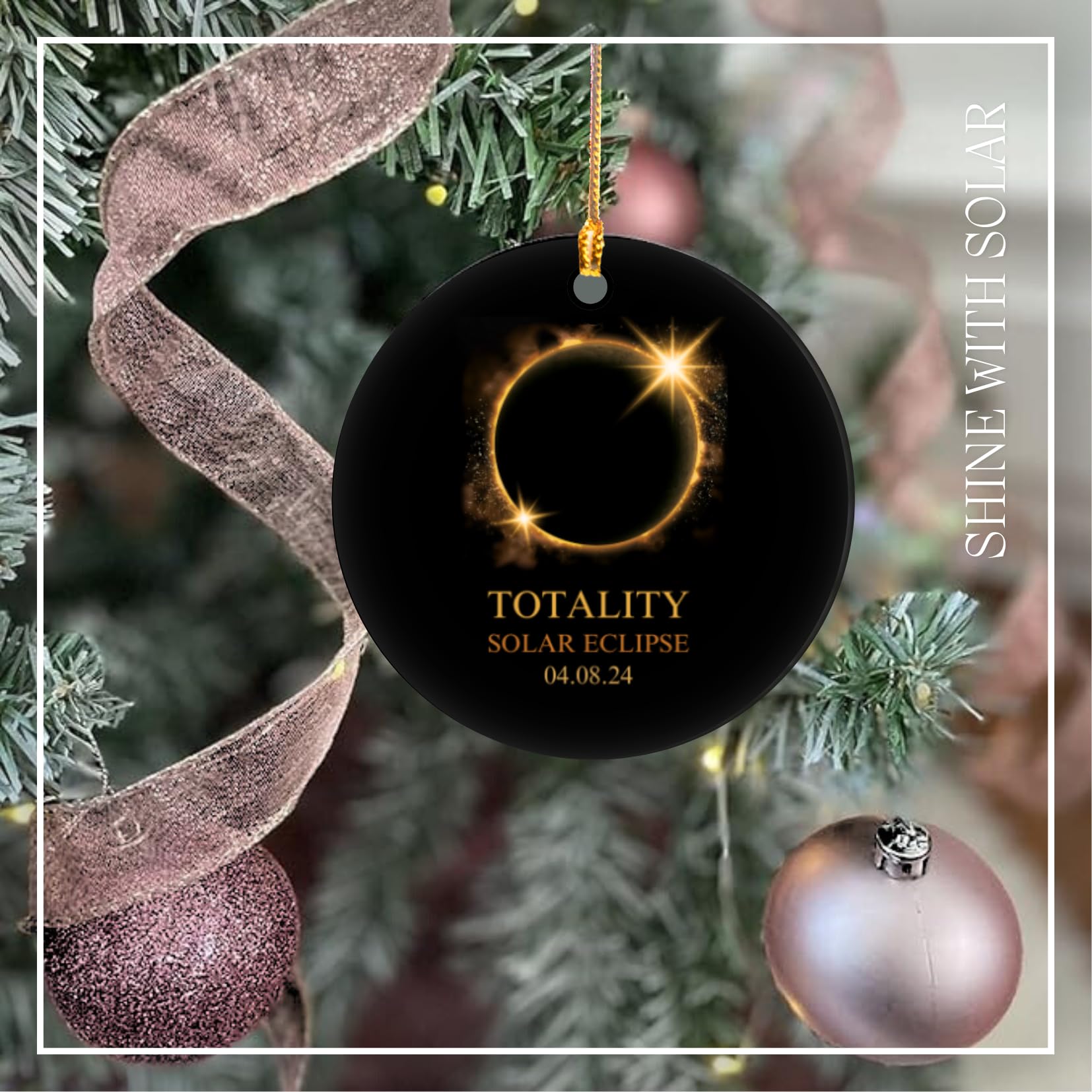 Gift exchange ready Solar Eclipse Ornament 2024