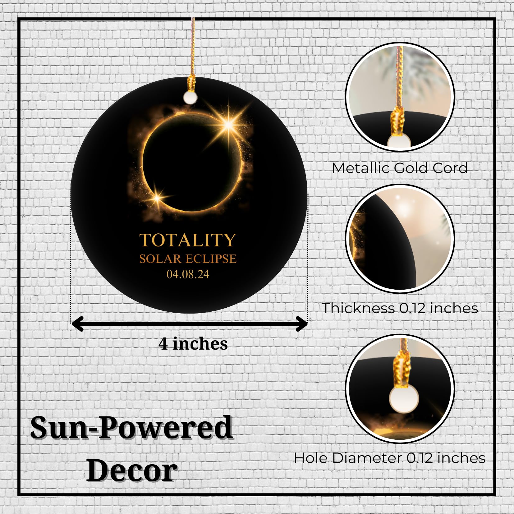 Men gift Solar Eclipse Ornament 2024 product photo