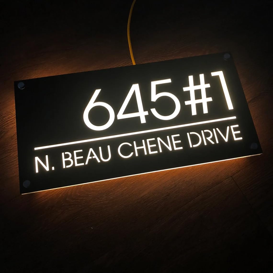 Solar LED address sign for entrances