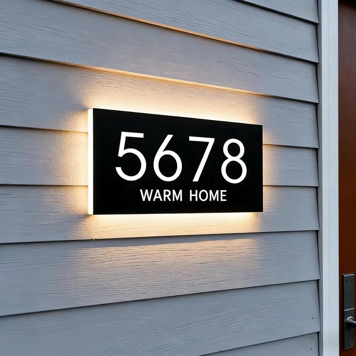 Outdoor waterproof lighted address plaque for garden