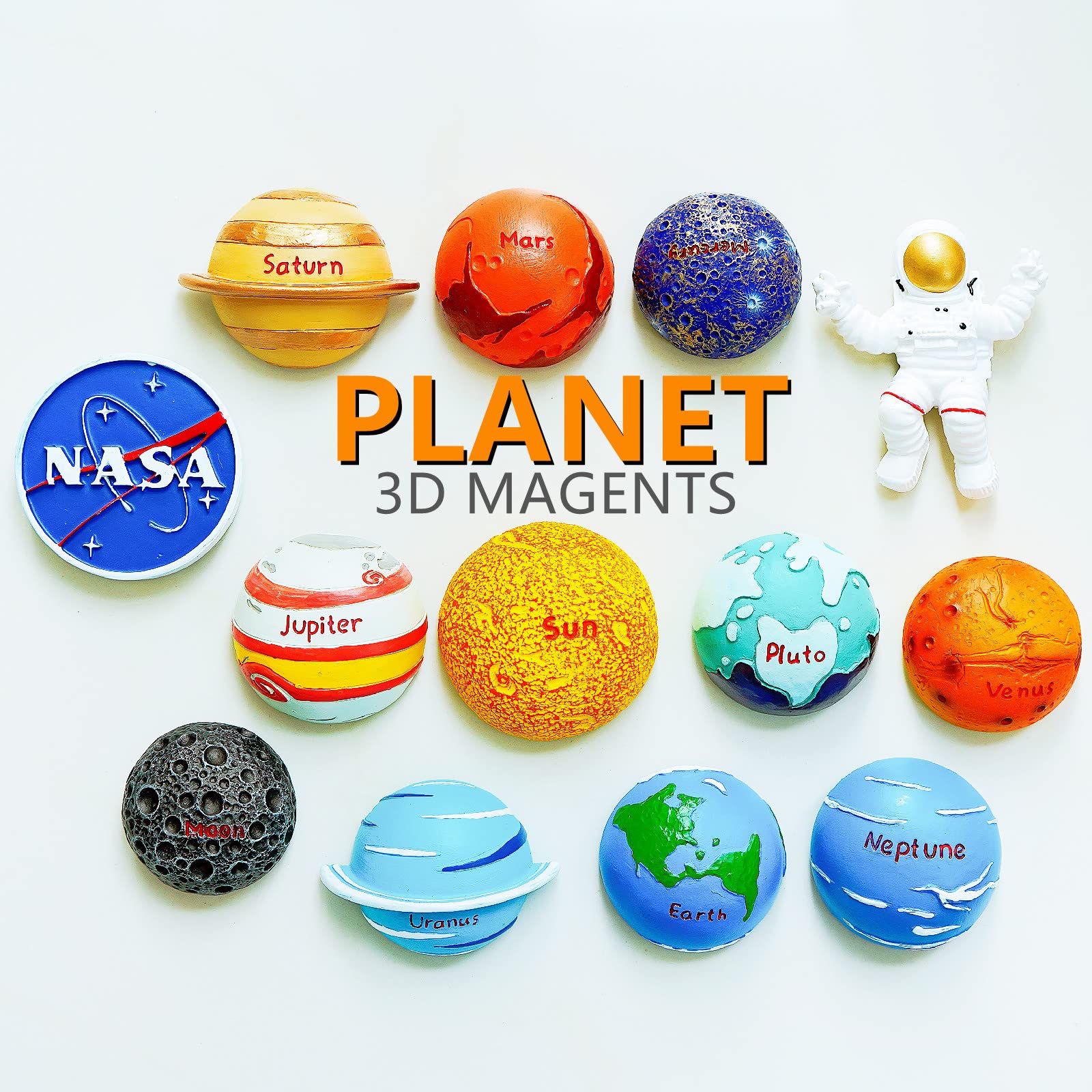glowing sun moon astronaut magnet