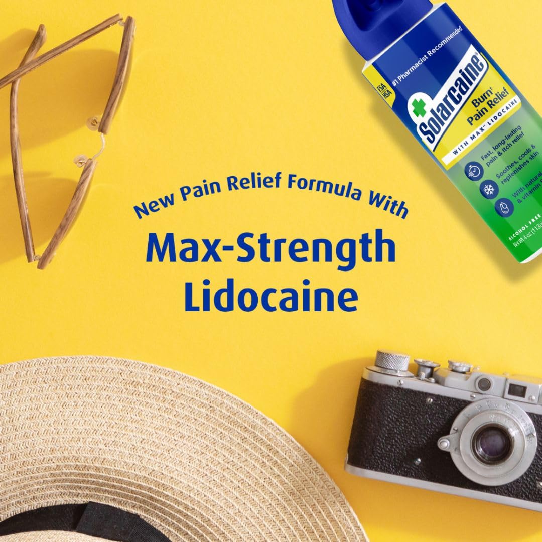 Aloe vera lidocaine spray Solarcaine 4 oz for sunburn relief