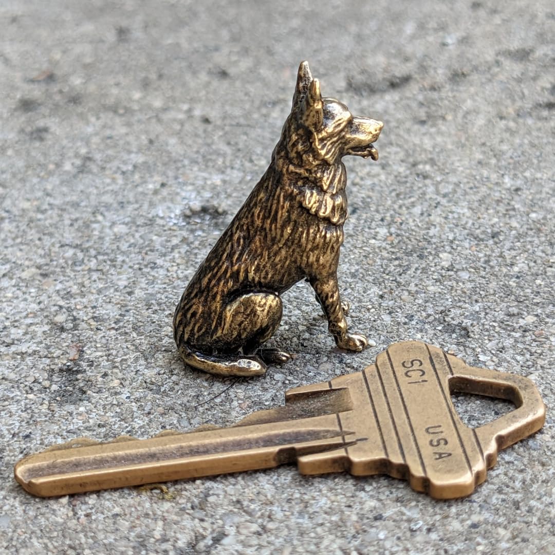 Handcrafted brass dog figurine suitable for display